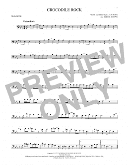 page one of Crocodile Rock (Trombone Solo)