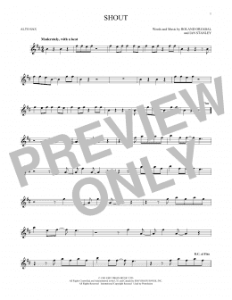 page one of Shout (Alto Sax Solo)