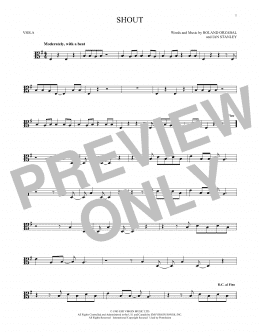 page one of Shout (Viola Solo)