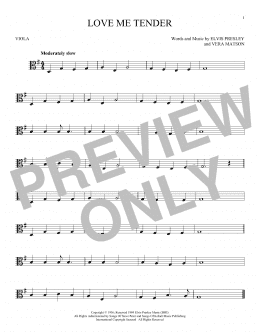 page one of Love Me Tender (Viola Solo)