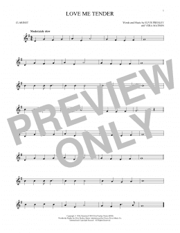 page one of Love Me Tender (Clarinet Solo)