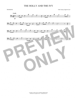 page one of The Holly And The Ivy (Trombone Solo)