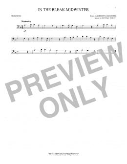 page one of In The Bleak Midwinter (Trombone Solo)