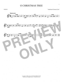 page one of O Christmas Tree (Violin Solo)