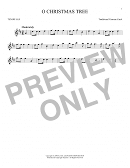 page one of O Christmas Tree (Tenor Sax Solo)