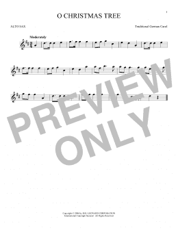 page one of O Christmas Tree (Alto Sax Solo)