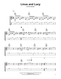 page one of Linus And Lucy (Ukulele)