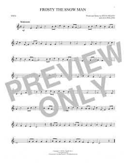 page one of Frosty The Snow Man (French Horn Solo)