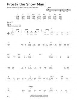 page one of Frosty The Snow Man (Guitar Cheat Sheet)