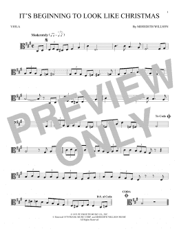 page one of It's Beginning To Look Like Christmas (Viola Solo)