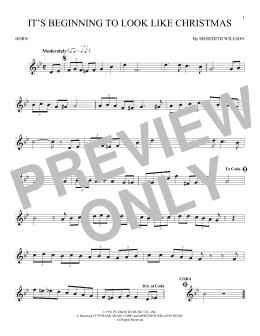 page one of It's Beginning To Look Like Christmas (French Horn Solo)