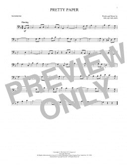 page one of Pretty Paper (Trombone Solo)