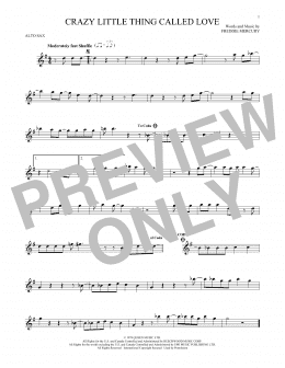 page one of Crazy Little Thing Called Love (Alto Sax Solo)