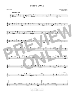 page one of Puppy Love (Alto Sax Solo)