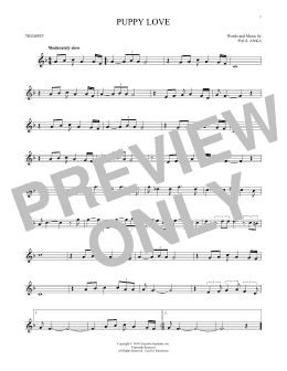 page one of Puppy Love (Trumpet Solo)