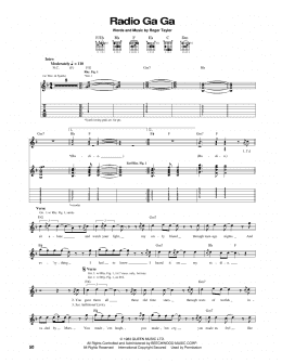 page one of Radio Ga Ga (Guitar Tab)