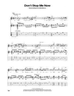 page one of Don't Stop Me Now (Guitar Tab)