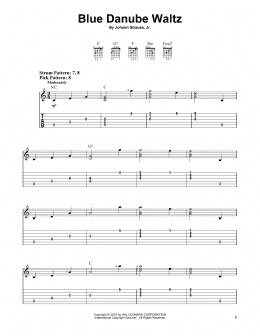 page one of Blue Danube Waltz (Easy Guitar Tab)