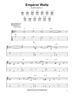 page one of Emperor Waltz (Easy Guitar Tab)