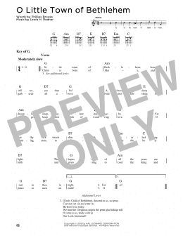 page one of O Little Town Of Bethlehem (Guitar Cheat Sheet)