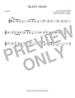 page one of Silent Night (Trumpet Solo)