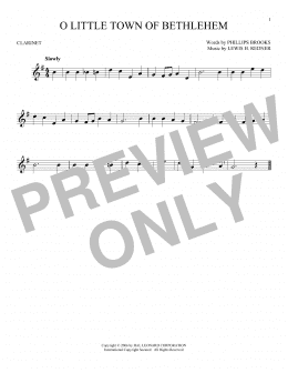 page one of O Little Town Of Bethlehem (Clarinet Solo)