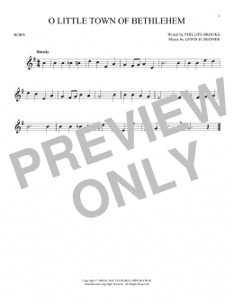 page one of O Little Town Of Bethlehem (French Horn Solo)