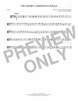 page one of The Merry Christmas Polka (Viola Solo)