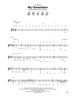 page one of My Generation (Guitar Tab)