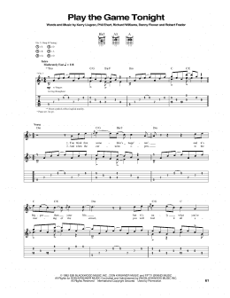 Play The Game Tonight Guitar Tab Print Sheet Music Now