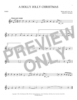 page one of A Holly Jolly Christmas (French Horn Solo)