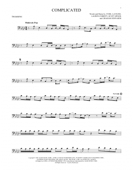 page one of Complicated (Trombone Solo)