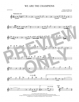 page one of We Are The Champions (Alto Sax Solo)