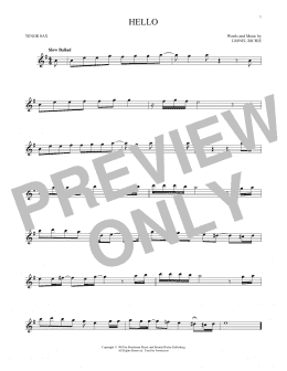 page one of Hello (Tenor Sax Solo)