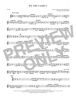 page one of We Are Family (Violin Solo)