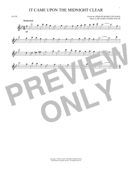 page one of It Came Upon The Midnight Clear (Flute Solo)