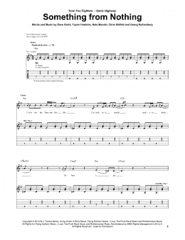 page one of Something From Nothing (Guitar Tab)