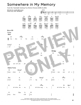 page one of Somewhere In My Memory (Guitar Cheat Sheet)