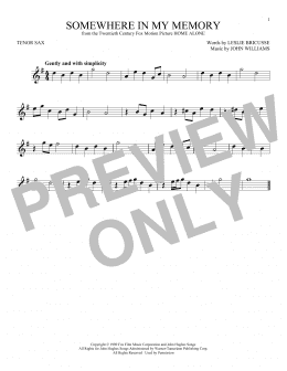 page one of Somewhere In My Memory (Tenor Sax Solo)