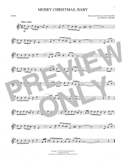 page one of Merry Christmas, Baby (French Horn Solo)