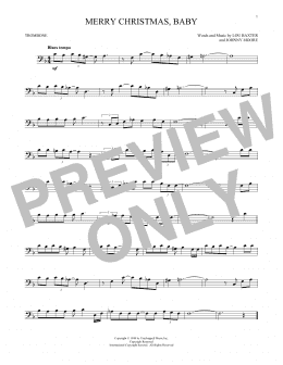 page one of Merry Christmas, Baby (Trombone Solo)