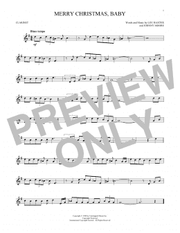 page one of Merry Christmas, Baby (Clarinet Solo)