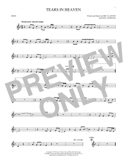 page one of Tears In Heaven (French Horn Solo)