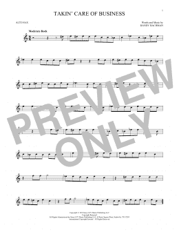 page one of Takin' Care Of Business (Alto Sax Solo)