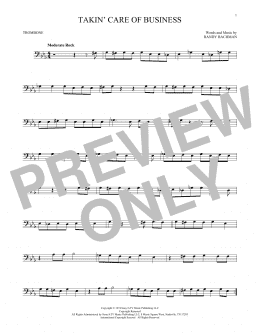 page one of Takin' Care Of Business (Trombone Solo)