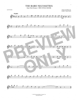 page one of The Bare Necessities (Alto Sax Solo)