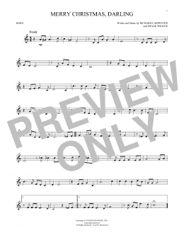 page one of Merry Christmas, Darling (French Horn Solo)