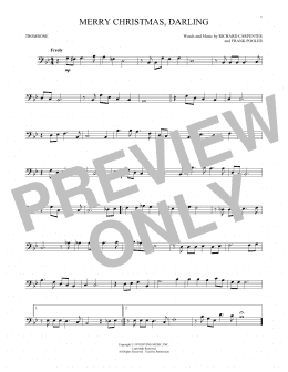 page one of Merry Christmas, Darling (Trombone Solo)