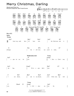 page one of Merry Christmas, Darling (Guitar Cheat Sheet)