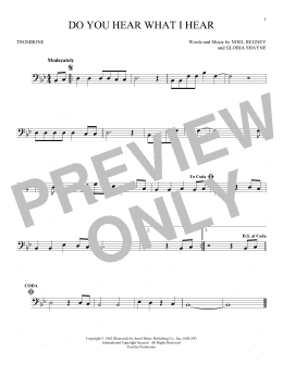 page one of Do You Hear What I Hear (Trombone Solo)